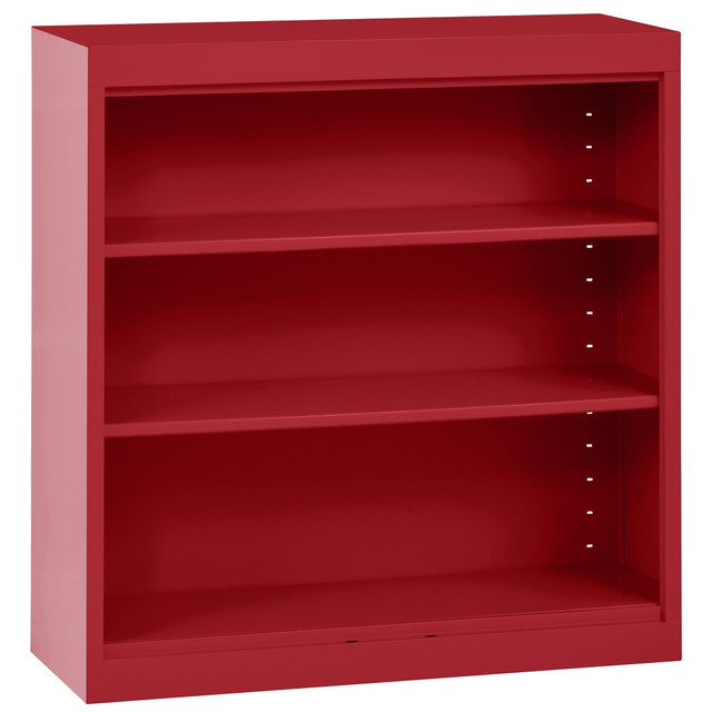 EDSAL SANDUSKY CORP BA20361236-01 Sandusky 3-Shelf Welded Steel Bookcase, 36inH x 36inW x 12inD, Red