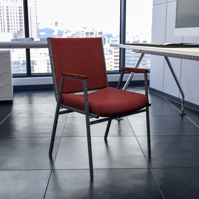 FLASH FURNITURE XU60154BY HERCULES Series Stack Accent Chair With Arms, Burgundy Patterned Fabric/Silvervein Frame FLASH FURNITURE XU60154BY HERCULES Series Stack Accent Chair With Arms, Burgundy Patterned Fabric/Silvervein Frame