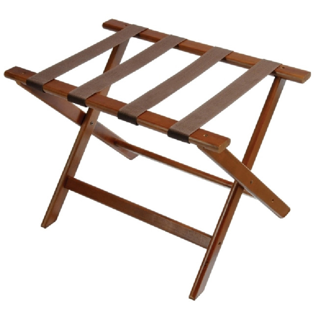 CENTRAL SPECIALTIES CO. 177DK CSL Deluxe Wood Luggage Racks, 18inH x 26inW x 17inD, Dark, Pack Of 5 Racks CENTRAL SPECIALTIES CO. 177DK CSL Deluxe Wood Luggage Racks, 18inH x 26inW x 17inD, Dark, Pack Of 5 Racks