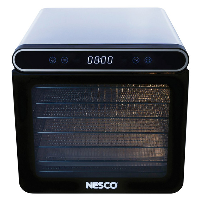 METAL WARE CORP. FD-7SSD Nesco 600W 7-Tray Stainless Steel Digital Food Dehydrator, 13-1/2inH x 12-1/4inW x 15-3/4inD, Metallic