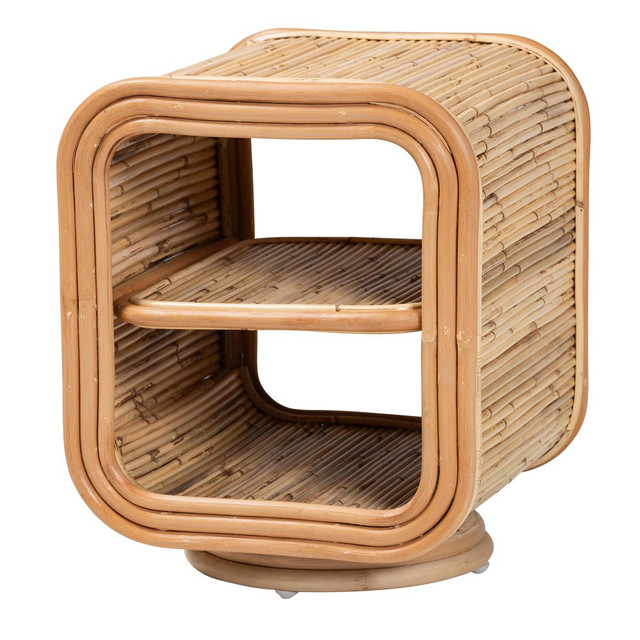WHOLESALE INTERIORS, INC. 2721-13677 bali & pari Bethari Natural Rattan Nightstand, 16-15/16inH x 13-13/16inW x 13-5/8inD, Natural WHOLESALE INTERIORS, INC. 2721-13677 bali & pari Bethari Natural Rattan Nightstand, 16-15/16inH x 13-13/16inW x 13-5/8inD, Natural
