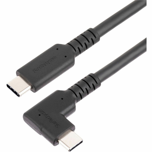 STARTECH.COM RUSB31CC50CMBR  1.6ft (50cm) Rugged Right Angle USB-C Cable, USB 3.2 Gen 2 (10 Gbps), USB C to C Data Transfer Cable, 100W PD, 4K 60Hz, 90 Degree USB-C Cable