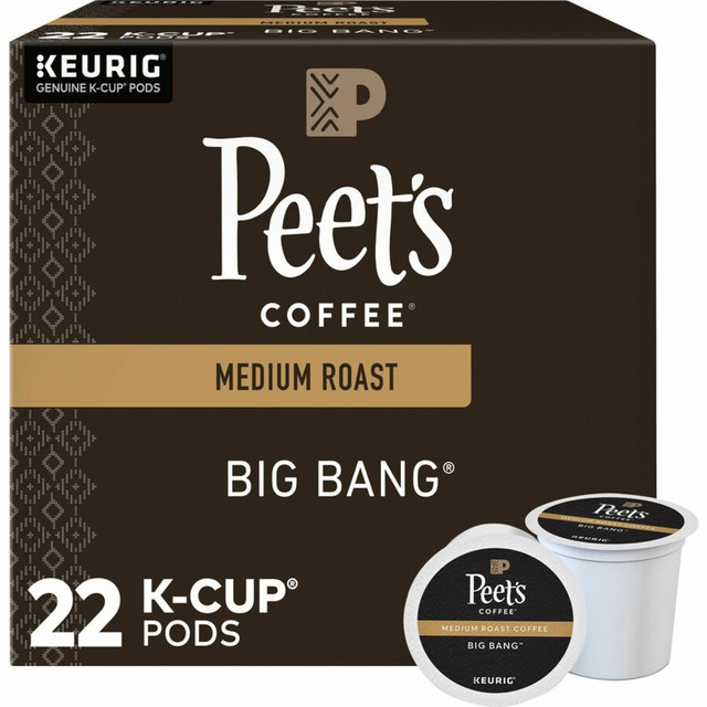Caffeinated coffee for heightened alertness and significantly improved athletic performance  K-Cup serve type for enriched taste, stimulating aroma  22 K-Cup coffee quantity for increased energy levels and reduced fatigue  American type for a delicious, nurturing start of the day with added productivity  Big Bang flavor/blend for delicious, stimulating taste and rich aroma  Medium coffee/roast level for enriched taste, stimulating aroma  Effectively boosts your energy level so you can start your day energized and refreshed