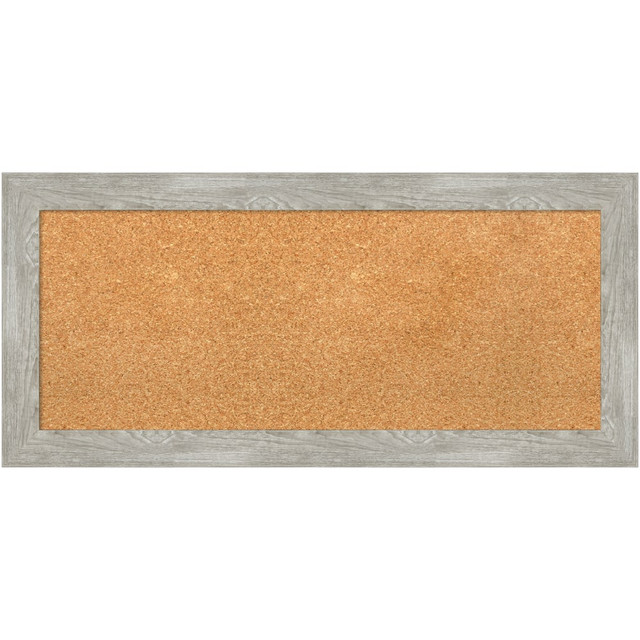 UNIEK INC. A42705383434 Amanti Art Rectangular Non-Magnetic Cork Bulletin Board, Natural, 34in x 16in, Dove Graywash Narrow Plastic Frame UNIEK INC. A42705383434 Amanti Art Rectangular Non-Magnetic Cork Bulletin Board, Natural, 34in x 16in, Dove Graywash Narrow Plastic Frame