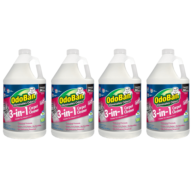ODOBAN 960261G4-OD  3-In-1 Carpet Cleaner, 1 Gallon, Pack Of 4 Jugs