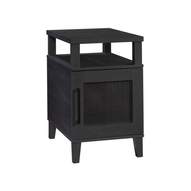 SAUDER WOODWORKING CO. 433509 Sauder Tiffin Line Side Table With Door, 25inH x 15-1/2inW x 22-5/8inD, Raven Oak SAUDER WOODWORKING CO. 433509 Sauder Tiffin Line Side Table With Door, 25inH x 15-1/2inW x 22-5/8inD, Raven Oak