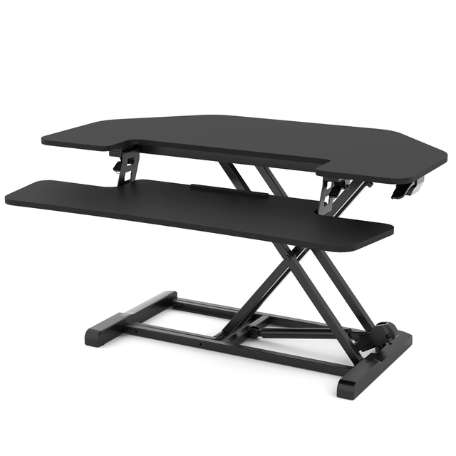 ZOXOU INC. M7-E-36C FlexiSpot M7-E Series Desk Riser, Corner, 36inW, Black