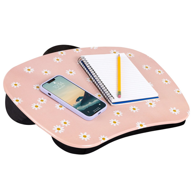 You will love the stylish art on this MyStyle print lap desk. Whether you are using your laptop to do work or surf the web, make sure you are doing it in both style and comfort.  Fits most laptops up to 15.6in.  Pillow cushion ensures comfort during extended periods of laptop use.  Smooth surface promotes ventilation.  Lightweight design and reinforced handle for easy transport.  Stylish surface art with custom fabrics ensures your unique personality shines through.