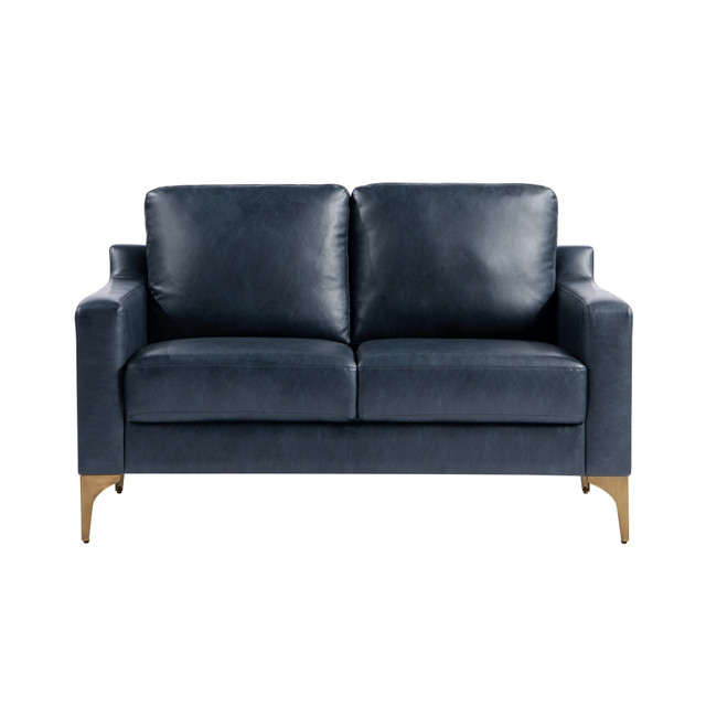 LIFESTYLE SOLUTIONS INC. 132A013NVY Serta Florence Faux Leather Loveseat, 35inH x 55-1/2inW x 33-1/2inD, Navy LIFESTYLE SOLUTIONS INC. 132A013NVY Serta Florence Faux Leather Loveseat, 35inH x 55-1/2inW x 33-1/2inD, Navy
