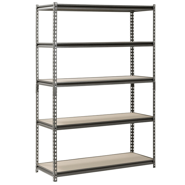 EDSAL SANDUSKY CORP UR481872PB5P-SV Edsal Muscle Rack Heavy Duty Boltless Steel Shelving Unit, 5-Shelf, 72inH x 48inW x 18inD, Silver EDSAL SANDUSKY CORP UR481872PB5P-SV Edsal Muscle Rack Heavy Duty Boltless Steel Shelving Unit, 5-Shelf, 72inH x 48inW x 18inD, Silver