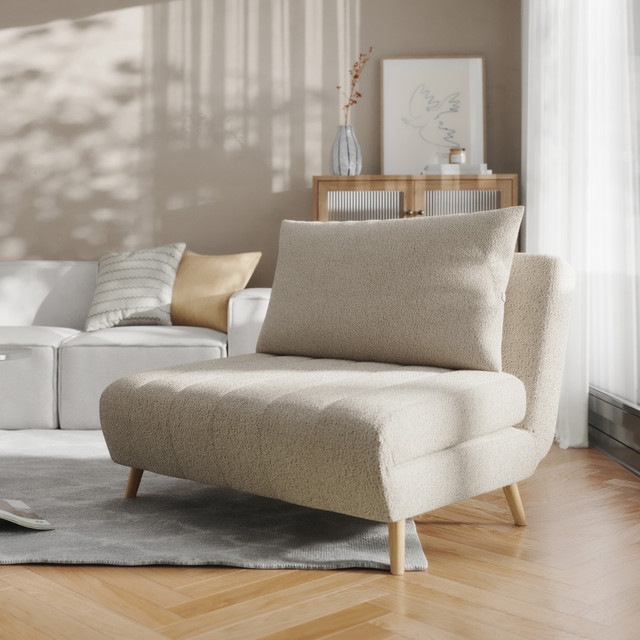 FLASH FURNITURE BOBSBS031CRMBCL  Shaw Convertible Tri-Fold Fabric Sleeper Guest Chair, Cream