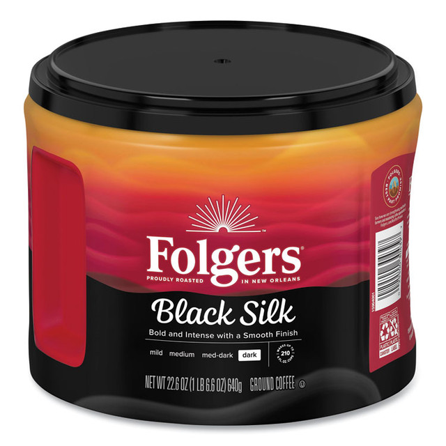 KEURIG DR PEPPER Folgers® 20540CT Coffee, Black Silk, 22.6 oz Canister, 6/Carton