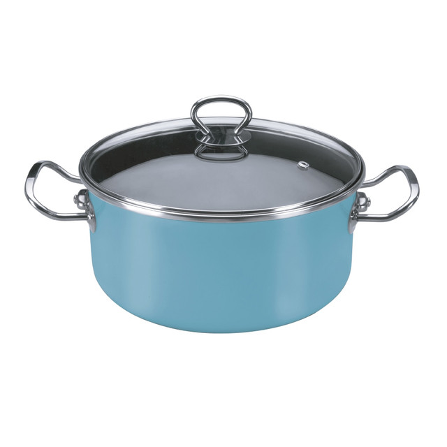 EKCO(R) 4043440 Vasconia Elegance Steel Nonstick Dutch Oven, 6 Qt, Teal EKCO(R) 4043440 Vasconia Elegance Steel Nonstick Dutch Oven, 6 Qt, Teal