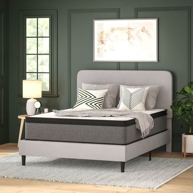 FLASH FURNITURE CLET23213Q Capri Comfortable Sleep Euro Pillow Top CertiPUR-US Certified Hybrid Pocket Spring Mattress, Queen, 13inH x 60inW x 80inL, White FLASH FURNITURE CLET23213Q Capri Comfortable Sleep Euro Pillow Top CertiPUR-US Certified Hybrid Pocket Spring Mattress, Queen, 13inH x 60inW x 80inL, White