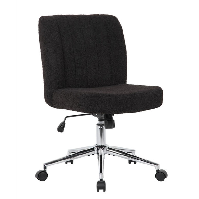 NORSTAR OFFICE PRODUCTS INC. B4035C-BBK Boss Office Products Boucle Fabric Mid-Back Task Chair, Black NORSTAR OFFICE PRODUCTS INC. B4035C-BBK Boss Office Products Boucle Fabric Mid-Back Task Chair, Black