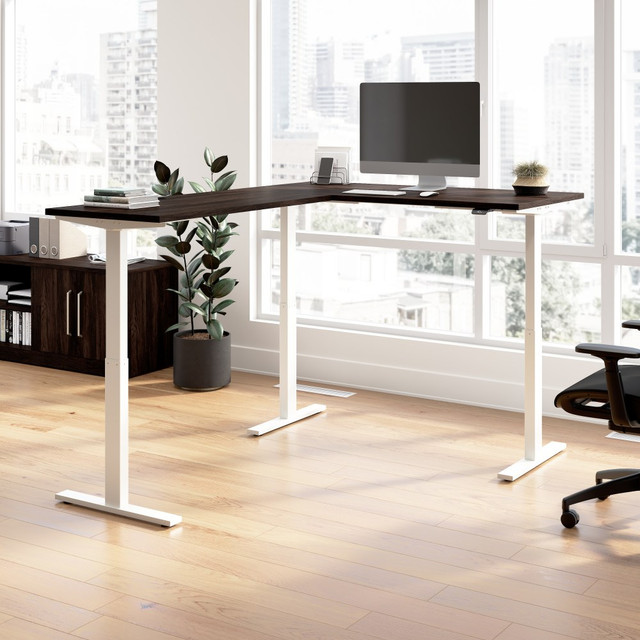 BUSH INDUSTRIES INC. M6SL6078BWWK Bush Business Furniture Move 60 Series 60inW Height Adjustable L Shaped Standing Desk, Black Walnut/White Powder Coat, Standard Delivery BUSH INDUSTRIES INC. M6SL6078BWWK Bush Business Furniture Move 60 Series 60inW Height Adjustable L Shaped Standing Desk, Black Walnut/White Powder Coat, Standard Delivery