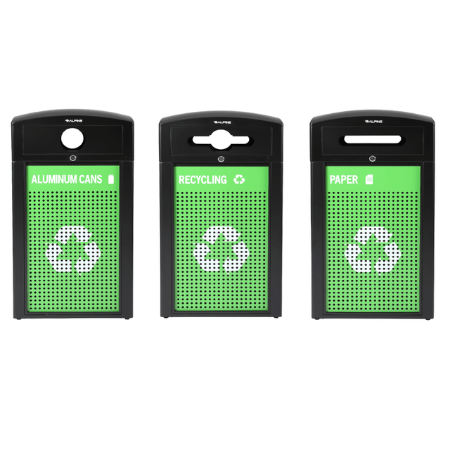 ADIR CORP. ALP471-40-GSCMS-MK Alpine Industries Steel, Indoor/Outdoor Trash Can, 40 Gallons, Green, 3/Pack (471-40-GSCMS-MK) ADIR CORP. ALP471-40-GSCMS-MK Alpine Industries Steel, Indoor/Outdoor Trash Can, 40 Gallons, Green, 3/Pack (471-40-GSCMS-MK)