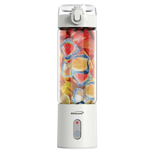 BRENTWOOD APPLIANCES, INC. RJB-100W Brentwood 50-Watt 17 Oz Portable Battery-Operated USB-Chargeable Glass Blender, White BRENTWOOD APPLIANCES, INC. RJB-100W Brentwood 50-Watt 17 Oz Portable Battery-Operated USB-Chargeable Glass Blender, White