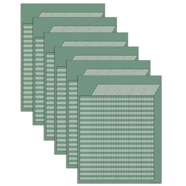 EDUCATORS RESOURCE TCR7922-6 Teacher Created Resources Incentive Write-On/Wipe-Off Chart, Eucalyptus Green, Pack Of 6