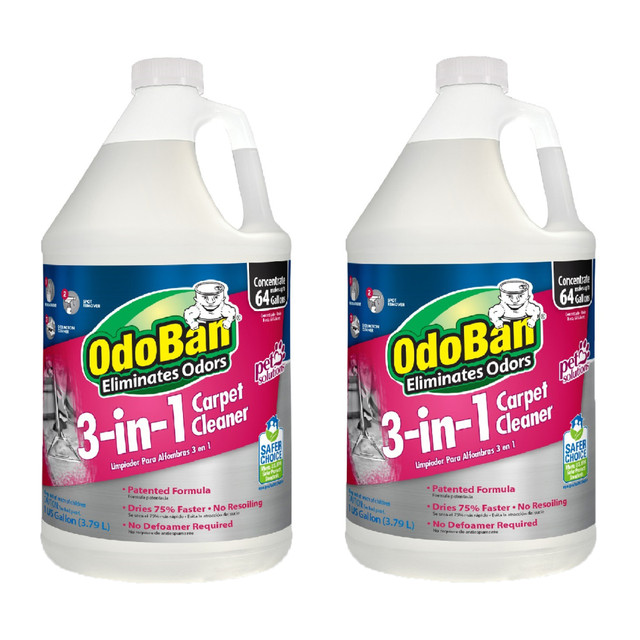 ODOBAN 960261G2-OD  3-In-1 Carpet Cleaner, 1 Gallon, Pack Of 2 Jugs