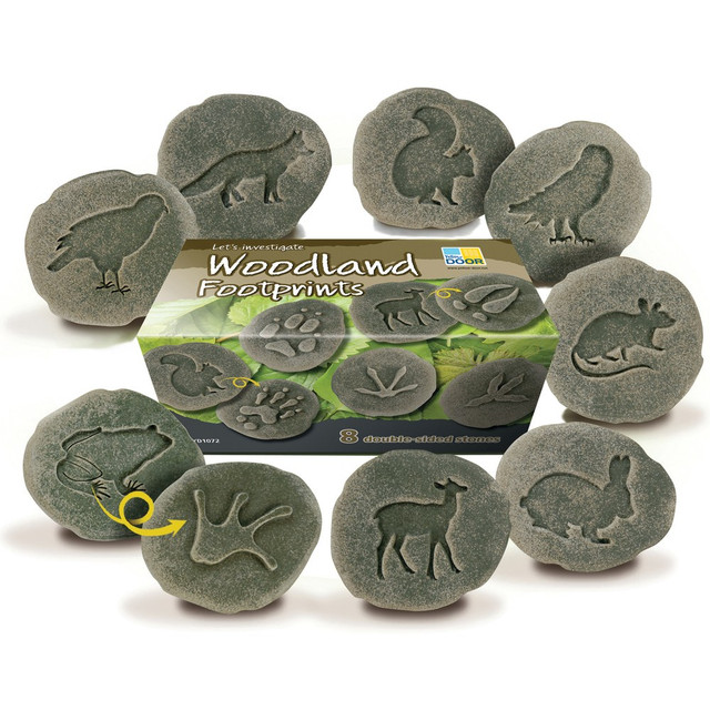 YELLOW DOOR US LLC YUS1072 Yellow Door Lets Investigate Woodland Footprints, Pack Of 8 Stones