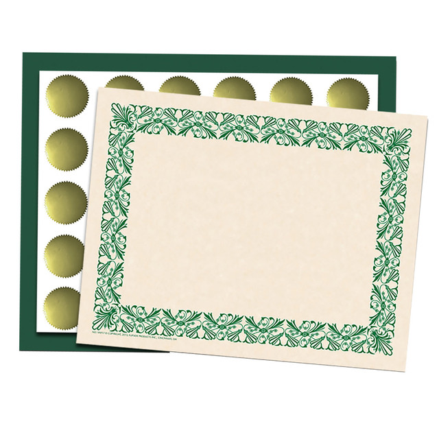 Celebrate special events or accomplishments with the Hayes Publishing Art Deco Set. This set has everything you need to reward students, including border paper, certificate folders and gold foil seals.  Customizable for different occasions.  Includes 50 sheets of border paper, 30 certificate folders and 30 gold foil seals.