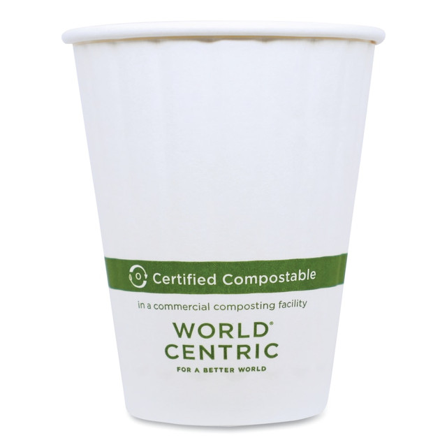 Give employees a warm way to start their day with the World Centric Double-Wall Paper Hot Cups. The double-wall design keeps hands safe from heat, making these cups suitable for liquids up to 220 deg.F.  Made from paper.  Double-wall design helps protect hands from heat.  Bio-linings create a moisture barrier.  Suitable for liquids up to 220 deg.F.  Freezer safe.  Not microwave safe.