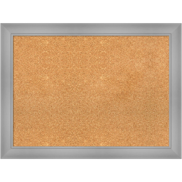 UNIEK INC. A42705383356 Amanti Art Rectangular Non-Magnetic Cork Bulletin Board, Natural, 32in x 24in, Flair Polished Nickel Plastic Frame UNIEK INC. A42705383356 Amanti Art Rectangular Non-Magnetic Cork Bulletin Board, Natural, 32in x 24in, Flair Polished Nickel Plastic Frame