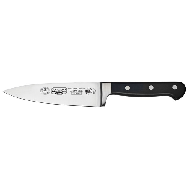 WINCO KFP-60 Acero Chefs Knife, 6in, Silver/Black WINCO KFP-60 Acero Chefs Knife, 6in, Silver/Black