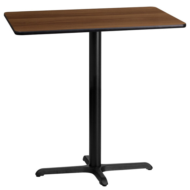 FLASH FURNITURE XUWA2442T2230B Laminate Rectangular Table Top With Bar-Height Table Base, 43-1/8inH x 24inW x 42inD, Walnut/Black FLASH FURNITURE XUWA2442T2230B Laminate Rectangular Table Top With Bar-Height Table Base, 43-1/8inH x 24inW x 42inD, Walnut/Black