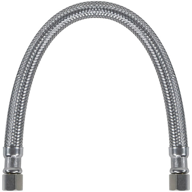 SELA PRODUCTS, LLC IM12SS Certified Appliance Accessories Braided Stainless Steel Ice Maker Connector - 12in - Silver, Stainless Steel - Polyester, Polyvinyl Chloride (PVC), Stainless Steel, Brass