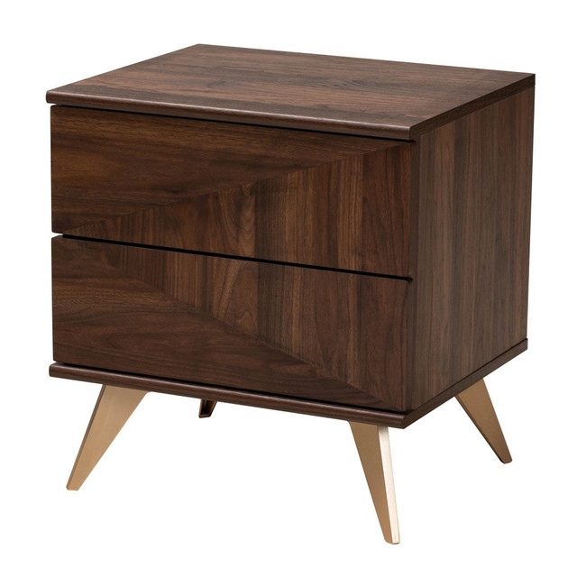 WHOLESALE INTERIORS, INC. 2721-13277 Baxton Studio Graceland Mid-Century Modern Transitional Finished Wood 2-Drawer Nightstand, 18-1/2inH x 18-15/16inW x 15-3/4inD, Walnut Brown WHOLESALE INTERIORS, INC. 2721-13277 Baxton Studio Graceland Mid-Century Modern Transitional Finished Wood 2-Drawer Nightstand, 18-1/2inH x 18-15/16inW x 15-3/4inD, Walnut Brown