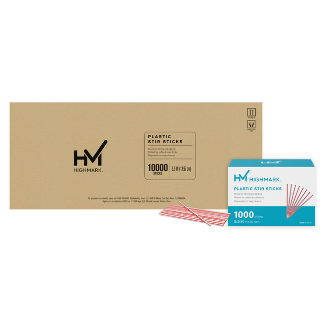 Enhance your beverage experience with Highmark plastic stir sticks, perfect for both coffee and cold drinks. These disposable stir sticks offer the convenience of easy cleanup, making them an ideal choice for any setting. Designed for both stirring and sipping, they provide a practical and reliable solution for enjoying your favorite beverages.  Versatile Use: Perfect for stirring and sipping both coffee and cold drinks.  Disposable Convenience: Offers easy cleanup, ideal for any setting.  Practical Design: Provides a reliable solution for enjoying your favorite beverages.