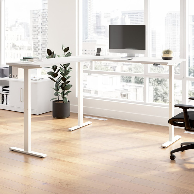 BUSH INDUSTRIES INC. M6SL7278WHWK Bush Business Furniture Move 60 Series 72inW Height Adjustable L Shaped Standing Desk, White/White Powder Coat, Standard Delivery BUSH INDUSTRIES INC. M6SL7278WHWK Bush Business Furniture Move 60 Series 72inW Height Adjustable L Shaped Standing Desk, White/White Powder Coat, Standard Delivery