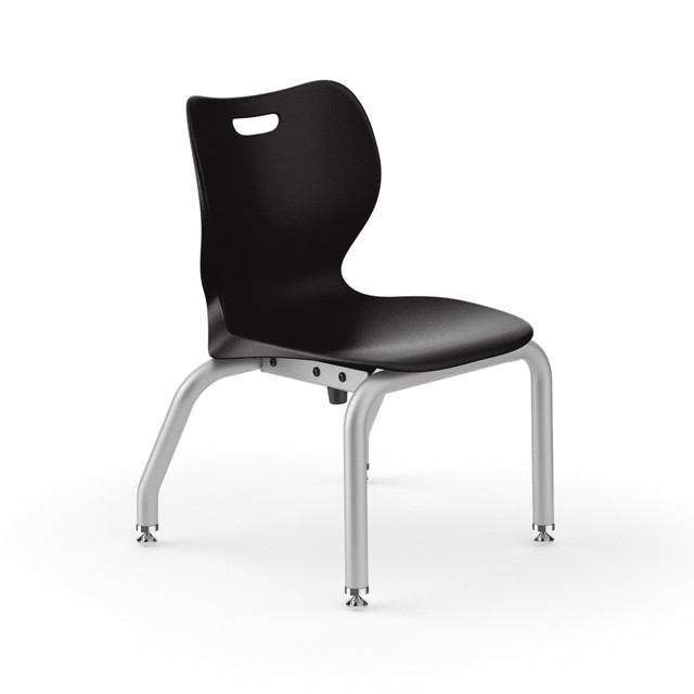 HNI CORPORATION HONSS4L12AEONPL HON Smartlink 4-Leg Plastic Stackable Chairs, Onyx, Set Of 4 Chairs