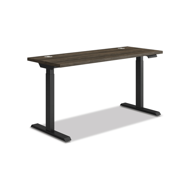 HNI CORPORATION HAT3SBFLORBLK2258 HON Coordinate 58inW Adjustable Height Standing Desk, 3-Stage Base, Florence Walnut/Black HNI CORPORATION HAT3SBFLORBLK2258 HON Coordinate 58inW Adjustable Height Standing Desk, 3-Stage Base, Florence Walnut/Black