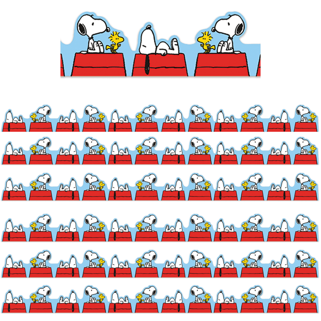 EDUCATORS RESOURCE EU-846356-6 Eureka Extra Wide Die-Cut Deco Trim Packs, 37' x 3-1/4in, Peanuts Snoopy on Doghouse, Set Of 6 Packs EDUCATORS RESOURCE EU-846356-6 Eureka Extra Wide Die-Cut Deco Trim Packs, 37' x 3-1/4in, Peanuts Snoopy on Doghouse, Set Of 6 Packs