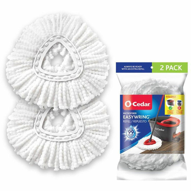 FREUDENBERG HOUSEHOLD PRODUCTS LP 172385 O-Cedar EasyWring Spin Mop Refill - MicroFiber - White - 2 / Pack