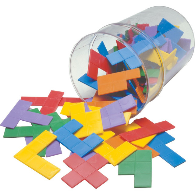Easily teach problem solving with these Learning Advantage Pentominoes. These versatile pentominoes are suitable for ages 6-12.  Plastic pieces are scored in 1in sections so visualizing area and perimeter is quick and easy.  Ideal for ages 6-12.  Packaged in a plastic bucket.