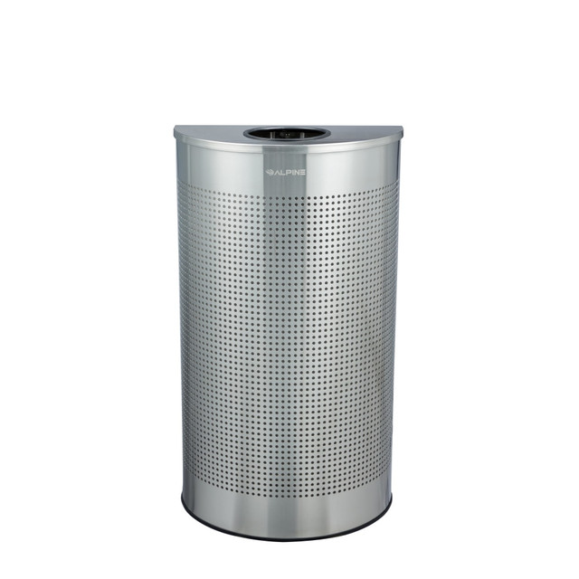 ADIR CORP. ALP438-12HR-SS Alpine Industries Steel, Indoor Trash Can, 12 Gallon, Silver (438-12HR-SS)