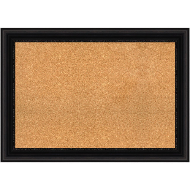 UNIEK INC. A42705383247 Amanti Art Non-Magnetic Cork Bulletin Board, 42in x 30in, Natural, Parlor Black Plastic Frame UNIEK INC. A42705383247 Amanti Art Non-Magnetic Cork Bulletin Board, 42in x 30in, Natural, Parlor Black Plastic Frame