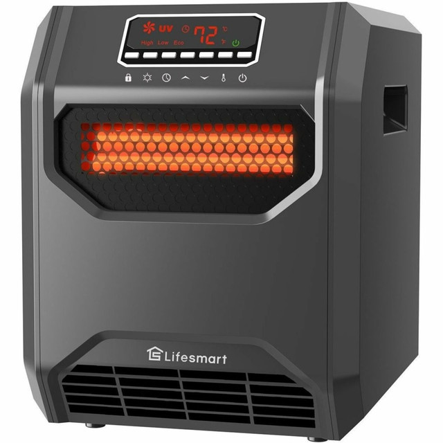 SOURCE NETWORK/LIFESMART HT1269UV Lifesmart Six Element Infrared Heater-Front Air Intake - Infrared/Quartz - Electric - Electric - 1000 W to 1500 W - 3 x Heat Settings - Timer - 1500 W - 120 V AC - 15 A - Remote Control SOURCE NETWORK/LIFESMART HT1269UV Lifesmart Six Element Infrared Heater-Front Air Intake - Infrared/Quartz - Electric - Electric - 1000 W to 1500 W - 3 x Heat Settings - Timer - 1500 W - 120 V AC - 15 A - Remote Control