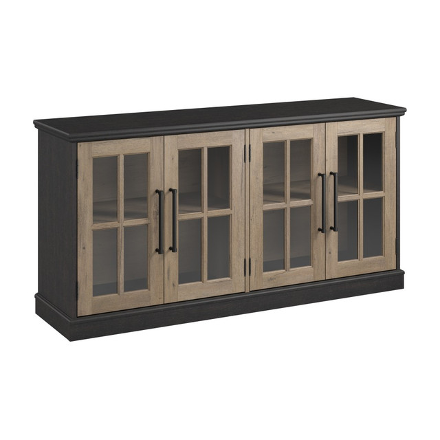 BUSH INDUSTRIES INC. WBV160V2R-Z Bush Furniture Westbrook 60inW TV Stand For 75in TVs, Vintage Black/Restored Tan Hickory, Standard Delivery BUSH INDUSTRIES INC. WBV160V2R-Z Bush Furniture Westbrook 60inW TV Stand For 75in TVs, Vintage Black/Restored Tan Hickory, Standard Delivery