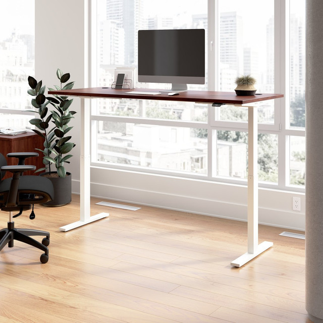 BUSH INDUSTRIES INC. M6S7230HCWK Bush Business Furniture Move 60 Series 72inW x 30inD Electric Height Adjustable Standing Desk, Hansen Cherry/White Powder Coat, Standard Delivery BUSH INDUSTRIES INC. M6S7230HCWK Bush Business Furniture Move 60 Series 72inW x 30inD Electric Height Adjustable Standing Desk, Hansen Cherry/White Powder Coat, Standard Delivery