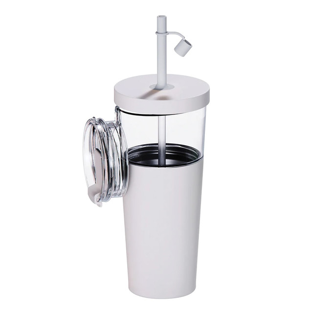 ASOBU ICT400W Marina See-Through Triton Tumbler With Flexible Straw, 28 Oz, White ASOBU ICT400W Marina See-Through Triton Tumbler With Flexible Straw, 28 Oz, White