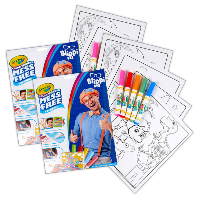 EDUCATORS RESOURCE BIN752726-2 Crayola Color Wonder Coloring Pad & Markers, Blippi, Pack Of 2 Sets