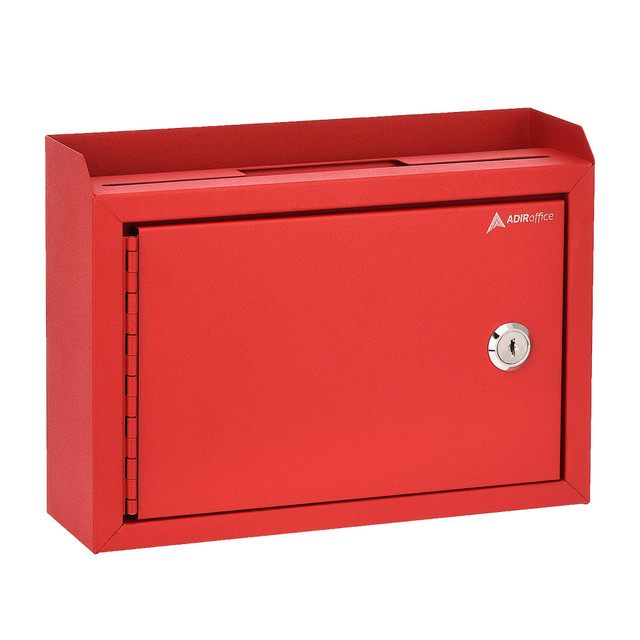 ADIR CORP. ADI631-02-RED Alpine AdirOffice Medium Size Steel Multi-Purpose Suggestion Drop Box, 7-1/2inH x 9-13/16inW, 3-7/16inD, Red ADIR CORP. ADI631-02-RED Alpine AdirOffice Medium Size Steel Multi-Purpose Suggestion Drop Box, 7-1/2inH x 9-13/16inW, 3-7/16inD, Red
