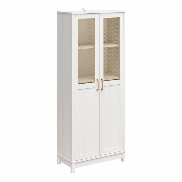 AMERIWOOD INDUSTRIES, INC. 5308341COM Mr. Kate Tess 2-Door Wide Storage Cabinet With Modular Storage Options, 77-3/8inH x 31-11/16inW x 15-11/16in, Ivory Oak AMERIWOOD INDUSTRIES, INC. 5308341COM Mr. Kate Tess 2-Door Wide Storage Cabinet With Modular Storage Options, 77-3/8inH x 31-11/16inW x 15-11/16in, Ivory Oak