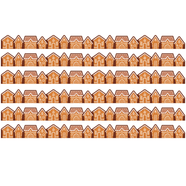 EDUCATORS RESOURCE TCR6751-6 Teacher Created Resources Die-Cut Border Trim, Gingerbread Houses, 35ft Per Pack, Set Of 6 Packs EDUCATORS RESOURCE TCR6751-6 Teacher Created Resources Die-Cut Border Trim, Gingerbread Houses, 35ft Per Pack, Set Of 6 Packs