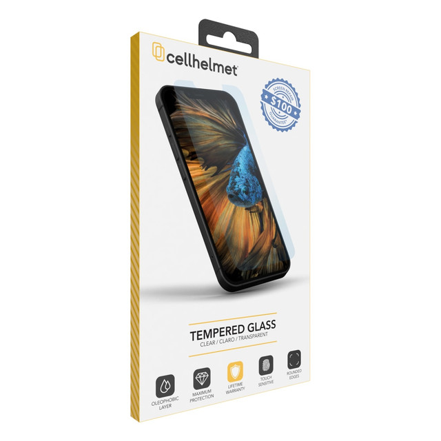 CELLHELMET TEMP-IPHONE-6.1-2021-PLUS Tempered Glass Screen Protector, With $100 Coverage, For iPhone 13/13 Pro/14 CELLHELMET TEMP-IPHONE-6.1-2021-PLUS Tempered Glass Screen Protector, With $100 Coverage, For iPhone 13/13 Pro/14